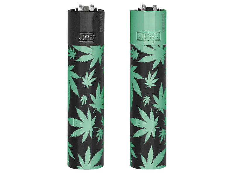 Clipper Metal Large GREEN LEAVES