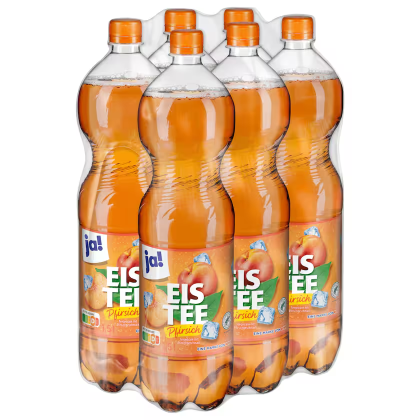 ja! Eistee Pfirsich 6x1,5l EINWEG