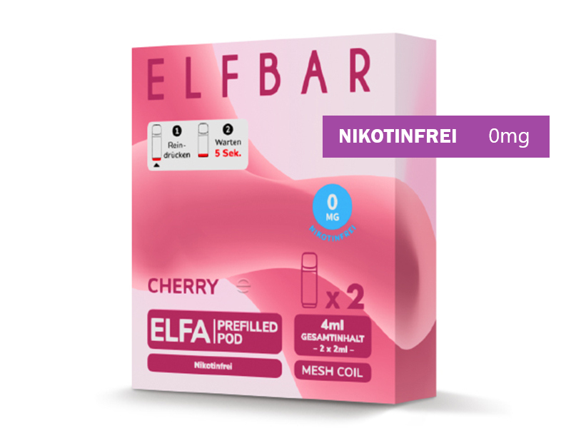 ELFBAR ELFA Prefilled Pod - Cherry (Kirsche) - 0mg - 2er Set