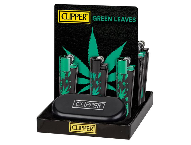 Clipper Metal Large GREEN LEAVES