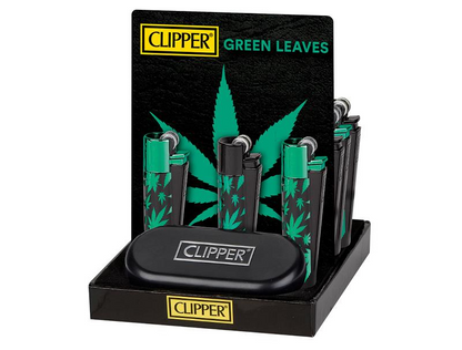 Clipper Metal Large GREEN LEAVES