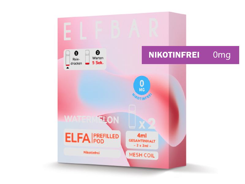 ELFBAR ELFA Prefilled Pod - Watermelon (Wassermelone) - 0mg - 2er Set