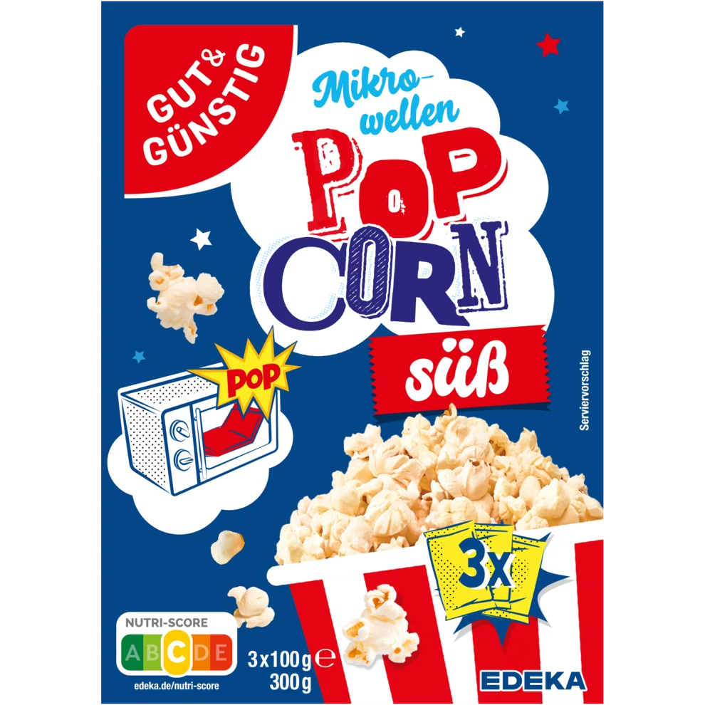 GUT&GÜNSTIG Mikrowellenpopcorn süß