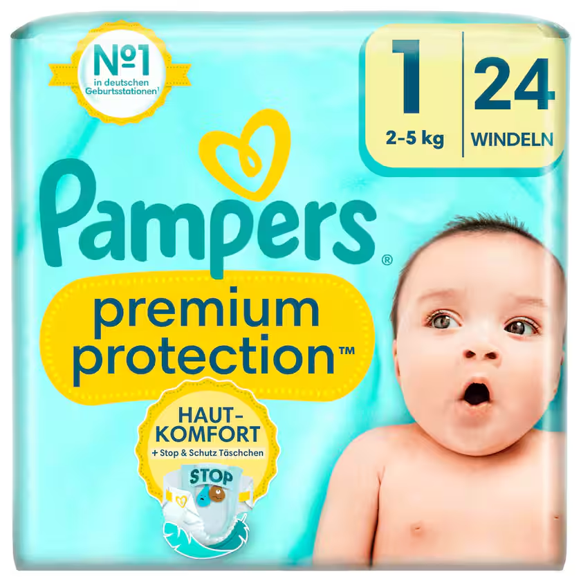 Pampers Premium Protection Windeln Gr.1 2-5kg 24 Stück