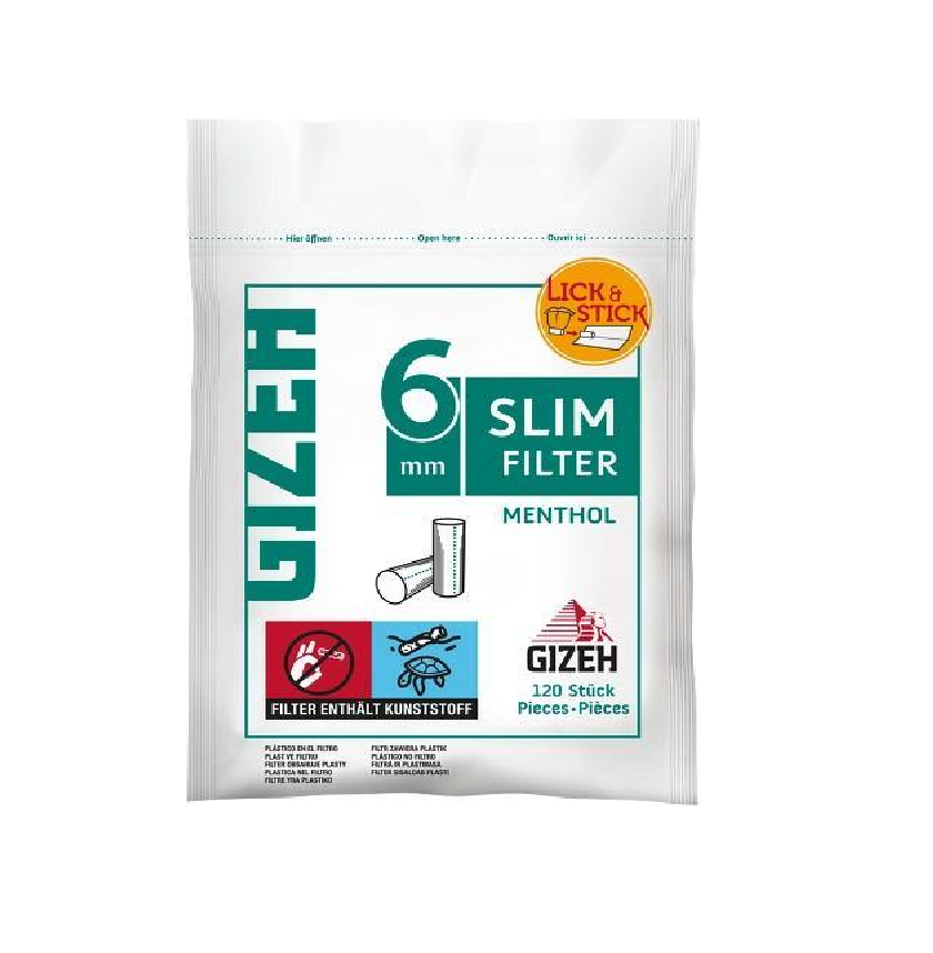 GIZEH Slim Filter Menthol 6mm 120 Stück