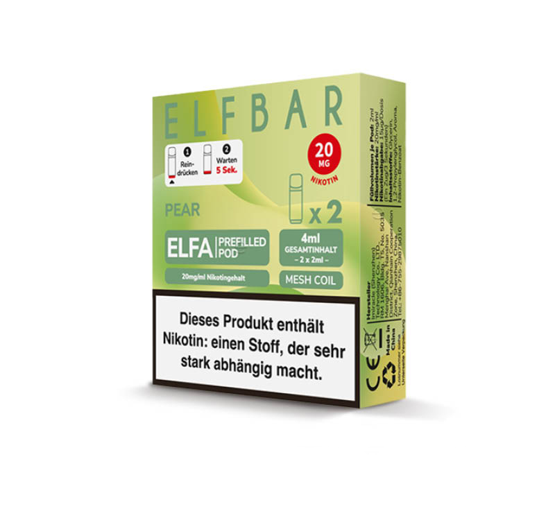 ELFBAR ELFA Prefilled Pod - Pear (Birne) - 20mg - 2er Set