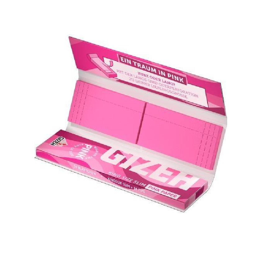 GIZEH All Pink King Size + Tips 34er