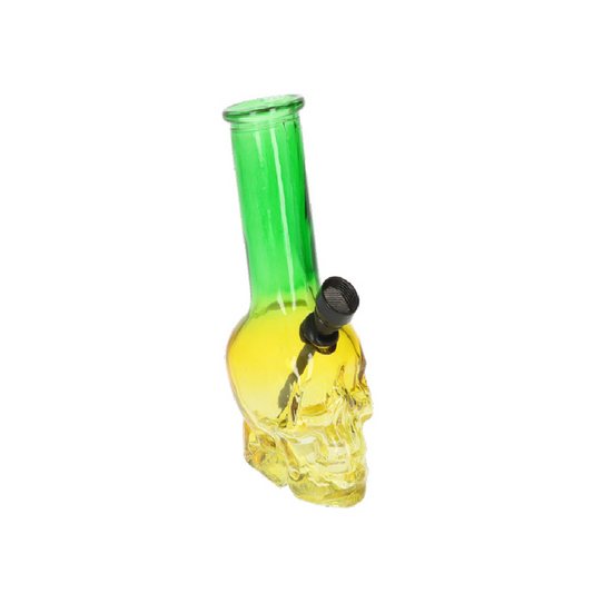 Glasbong "Skull" versch. Farben transp., Höhe 14,5cm