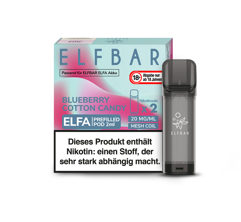 ELFBAR ELFA Prefilled Pod - Blueberry Cotton Candy (Zuckerwatte mit Blaubeergeschmack) - 20mg - 2er Set