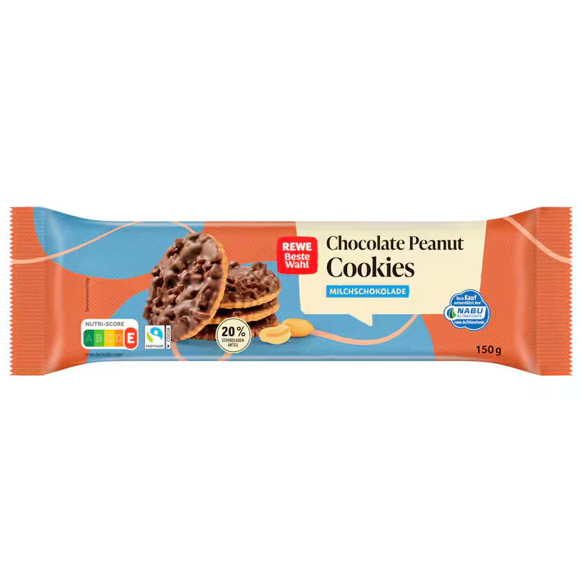 REWE Beste Wahl Cookies Chocolate Peanut 150g