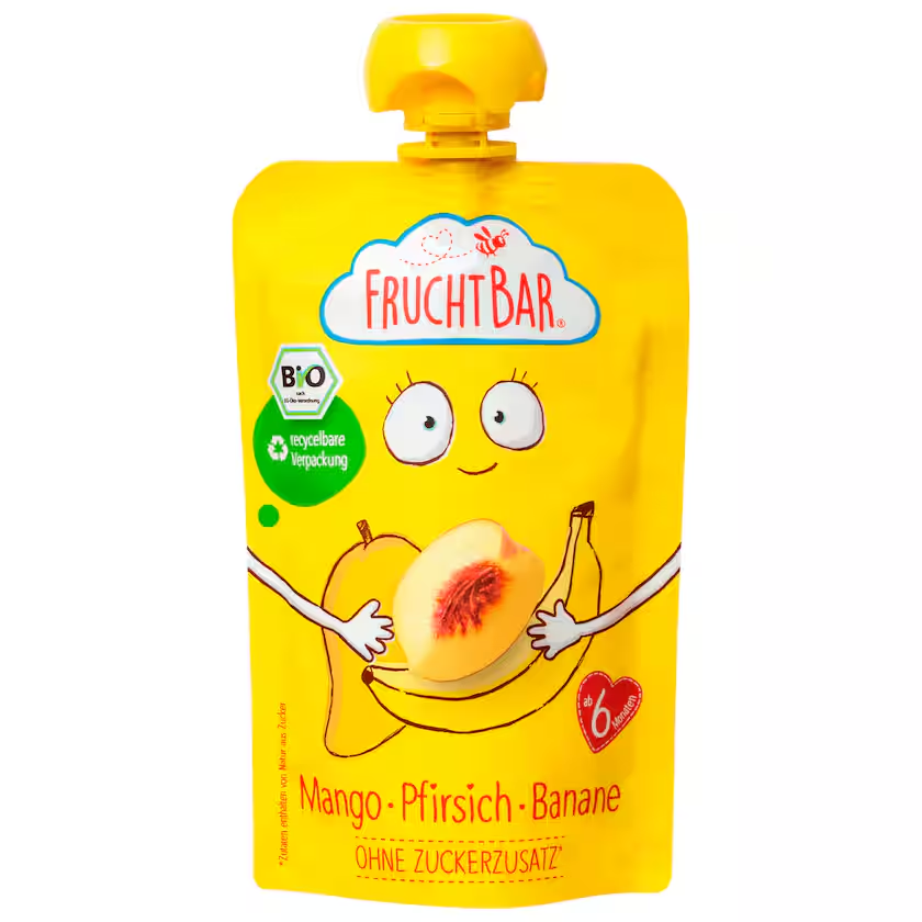 FruchtBar Bio Quetschie Mango Pfirsich Banane 100g