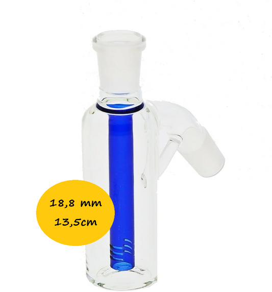 Bong-Vorkühler mit Tauchrohr aus blauem Glas - 18,8 mm, 13,5cm